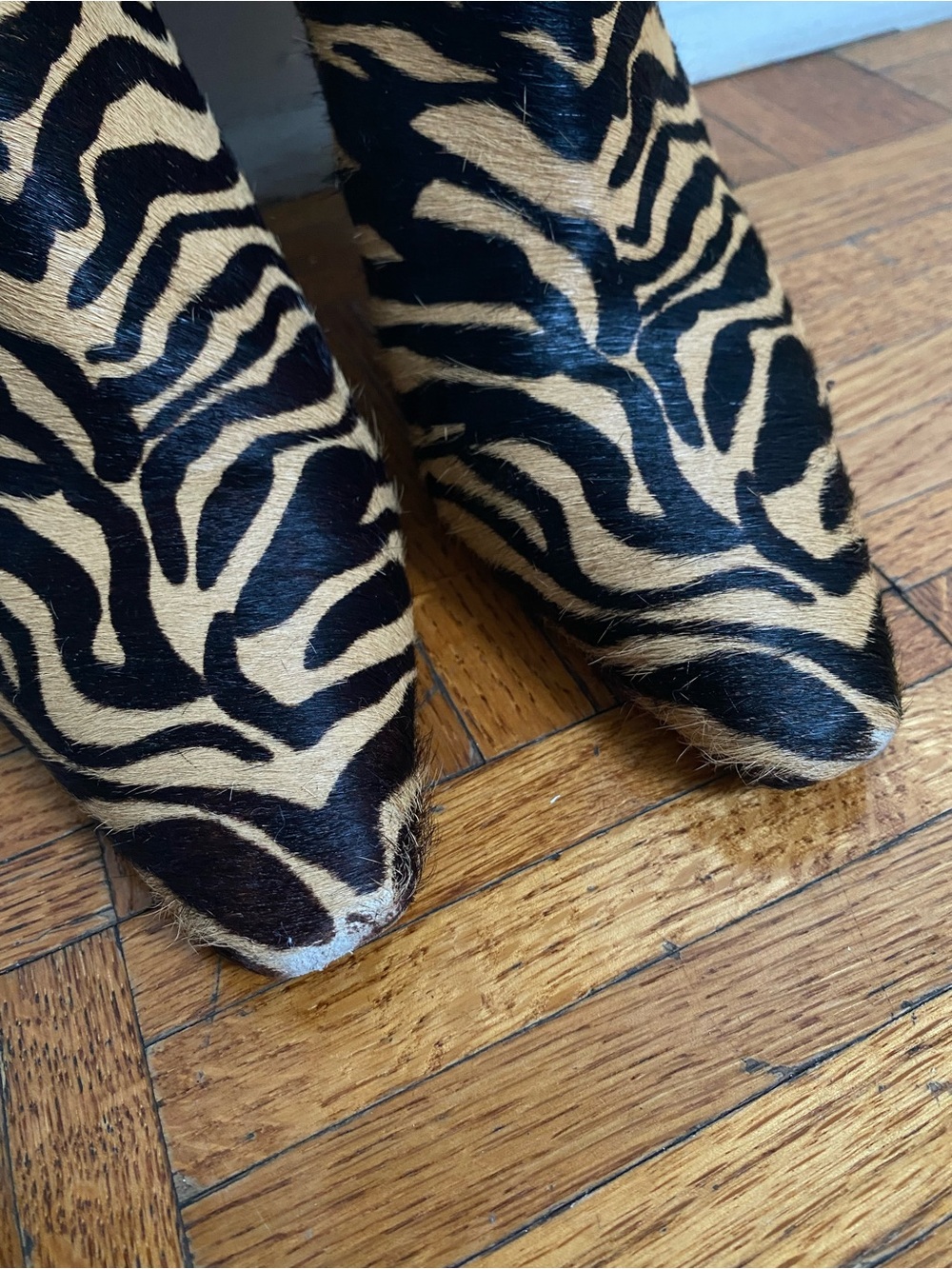 Sam Edelman Zebra-Print Genuine Calf Hair Knee High Boots - Picture 3 of 14